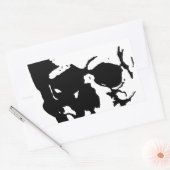 Sticker Rectangulaire Crâne - Noir & Blanc Métal Imaginaire Art (Enveloppe)