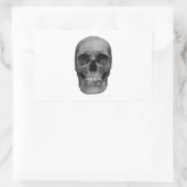 Sticker Rectangulaire Crâne noir et blanc (Sac)
