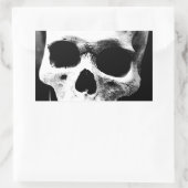 Sticker Rectangulaire Crâne noir et blanc (Sac)