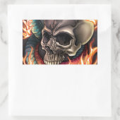 Sticker Rectangulaire Crâne + serpent (Sac)