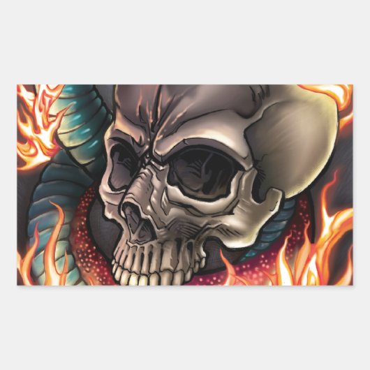 Sticker Rectangulaire Crâne + serpent (Devant)