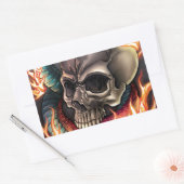 Sticker Rectangulaire Crâne + serpent (Enveloppe)