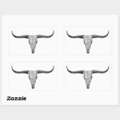 Sticker Rectangulaire Crâne taureau Loghorn Steer (Feuille)