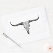 Sticker Rectangulaire Crâne taureau Loghorn Steer (Enveloppe)