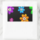 Sticker Rectangulaire Crânes fleuris (Sac)