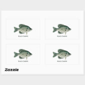 Sticker Rectangulaire Crappie noire (Feuille)
