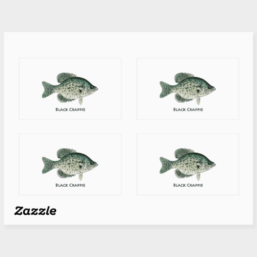 Sticker Rectangulaire Crappie noire (Feuille)