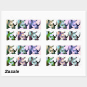 Sticker Rectangulaire Crash de Rhinos Pop Art (Feuille)