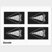 Sticker Rectangulaire Cravate Bow noir et blanc avec Tux (Feuille)