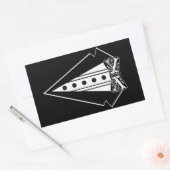 Sticker Rectangulaire Cravate Bow noir et blanc avec Tux (Enveloppe)