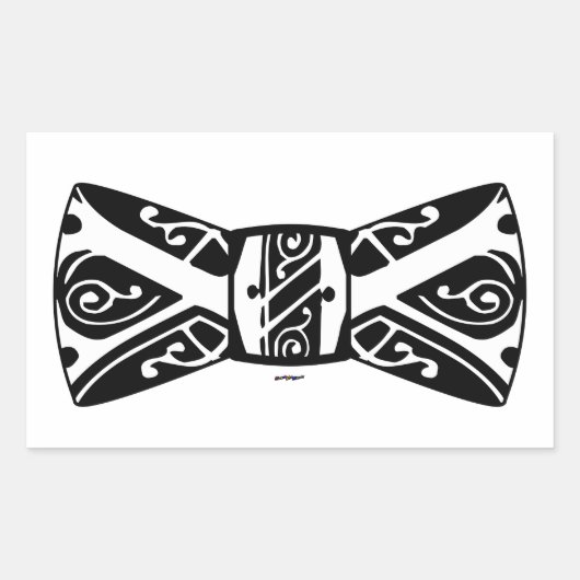 Sticker Rectangulaire Cravate noir et blanc (Devant)