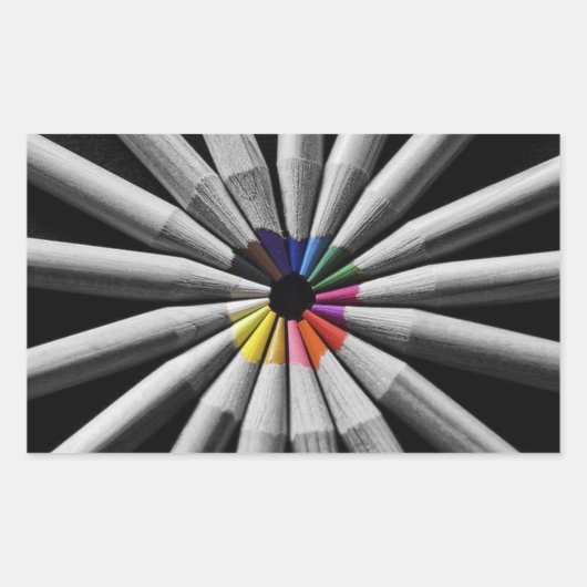 Sticker Rectangulaire Crayons de spectre de couleurs (Devant)