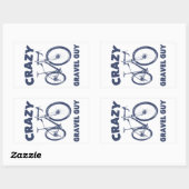 Sticker Rectangulaire Crazy Gravel Guy Cycling (Feuille)