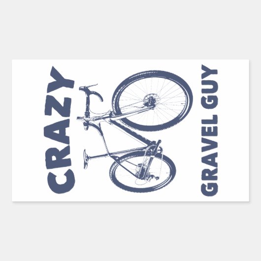 Sticker Rectangulaire Crazy Gravel Guy Cycling (Devant)