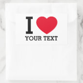 Sticker Rectangulaire Create Your Own Funny I love  (Sac)