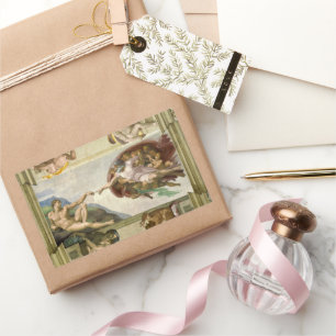 Sticker Rectangulaire Création de l'homme par Michel-Ange (Création d'Ad