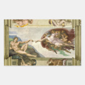Sticker Rectangulaire Création de l'homme par Michel-Ange (Création d'Ad (Devant)