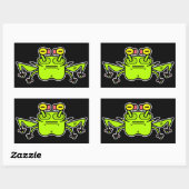 Sticker Rectangulaire Créature de dessin animé étrange Grenouille Grinch (Feuille)