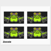 Sticker Rectangulaire Créature de dessin animé étrange Grenouille Grinch (Feuille)