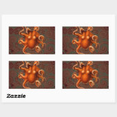 Sticker Rectangulaire Créature du monstre de la mer d'Octopus Cephalapod (Feuille)