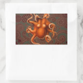 Sticker Rectangulaire Créature du monstre de la mer d'Octopus Cephalapod (Sac)
