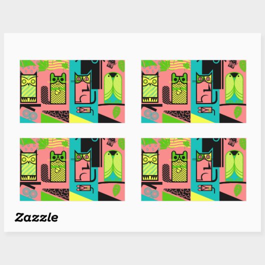 Sticker Rectangulaire Créatures extérieures (Feuille)