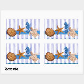 Sticker Rectangulaire Créatures marines nautiques (Feuille)