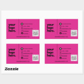 Sticker Rectangulaire Créer son propre logo Carte de visite CERISE PINK  (Feuille)