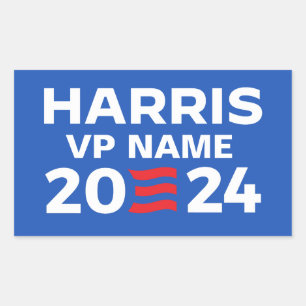 Sticker Rectangulaire Créez votre propre billet Harris 2024