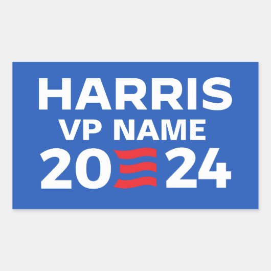 Sticker Rectangulaire Créez votre propre billet Harris 2024 (Devant)