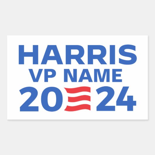 Sticker Rectangulaire Créez votre propre billet Harris 2024 (Devant)