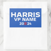 Sticker Rectangulaire Créez votre propre billet Harris / VP 2024 (Sac)