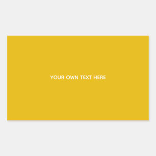 Sticker Rectangulaire Créez Votre Propre Conception Personnalisée Jaune