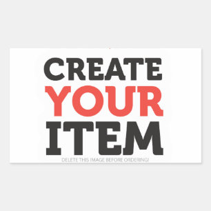 Sticker Rectangulaire CRÉEZ-VOTRE-PROPRE DIY Personnalisé téléchargez vo