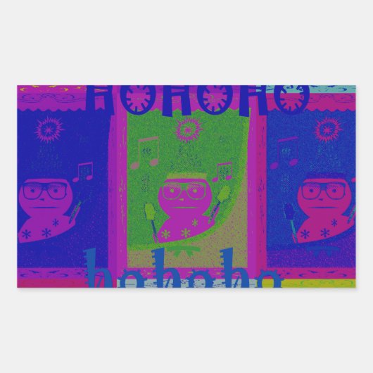 Sticker Rectangulaire Créez votre propre Père Noël HoHoho Pop Art spécia (Devant)