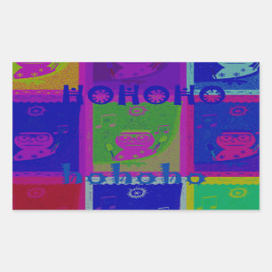 Sticker Rectangulaire Créez votre propre Père Noël HoHoho Pop Art spécia