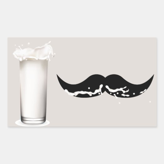 Sticker Rectangulaire Crème de moustache de lait (Devant)