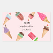 Sticker Rectangulaire Crème glacée Popsicles bleu rose (Devant)