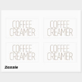 Sticker Rectangulaire Crème pour café Brun Élégant (Feuille)