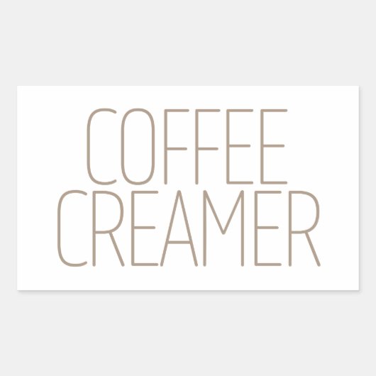 Sticker Rectangulaire Crème pour café Brun Élégant (Devant)