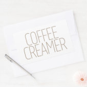 Sticker Rectangulaire Crème pour café Brun Élégant (Enveloppe)