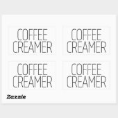 Sticker Rectangulaire Crème pour café élégante (Feuille)