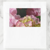 Sticker Rectangulaire Crème rose Hydrangeas jaune rose vert floral (Sac)