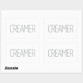 Sticker Rectangulaire Crèmeuse Gris Élégant (Feuille)