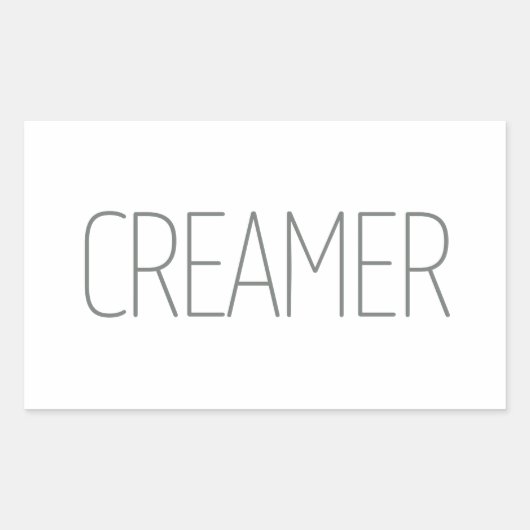 Sticker Rectangulaire Crèmeuse Gris Élégant (Devant)