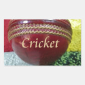 Sticker Rectangulaire Cricket : Red Hard Ball Art Print (Devant)