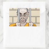 Sticker Rectangulaire Criminel en prison (Sac)