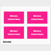 Sticker Rectangulaire Crimson Festive Joyeux Noël (Feuille)