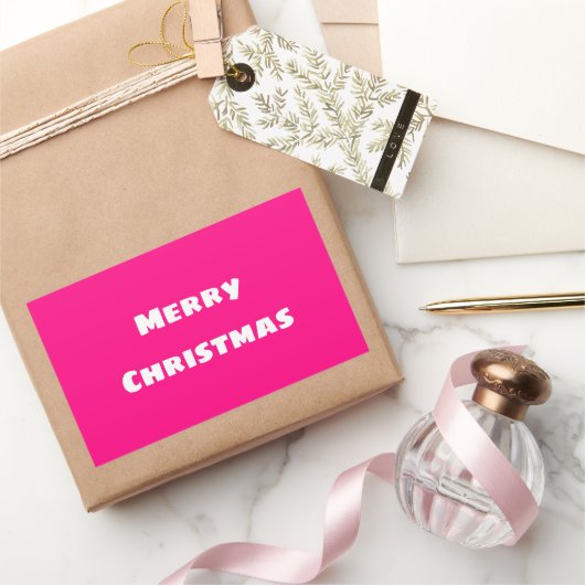 Sticker Rectangulaire Crimson Festive Joyeux Noël (Cadeaux)