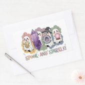Sticker Rectangulaire Cristaux Fantômes mignons Halloween Magique (Enveloppe)